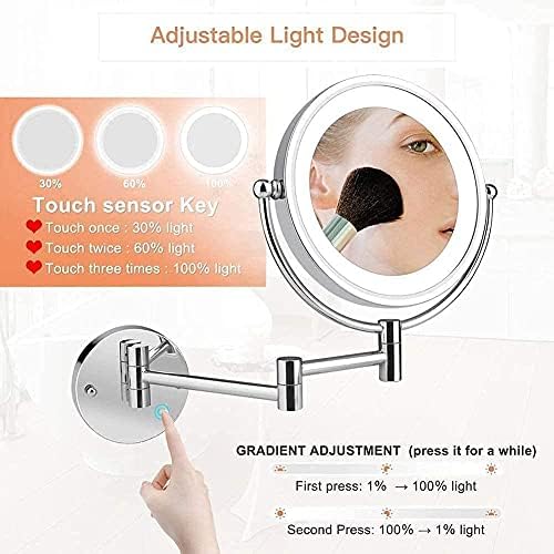 8 Wall Mounted Makeup Mirror - Double Sided Shaver Safety Mirror