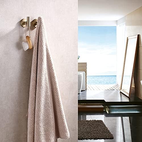 TASTOS Brushed Gold Bathroom Towel Hook Set