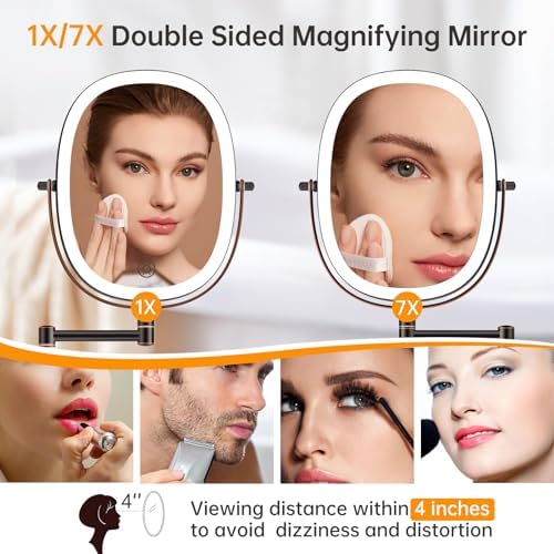 Rechargeable Wall Mounted Makeup Mirror