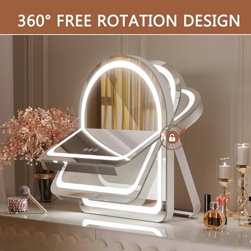 Stylish 115x14inch Vanity Mirror with 360 Rotation LED Lights Smart Touch Controls