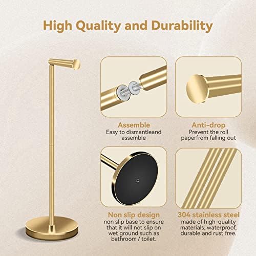 Sturdy Gold Toilet Paper Holder 22-inch Stainless Steel
