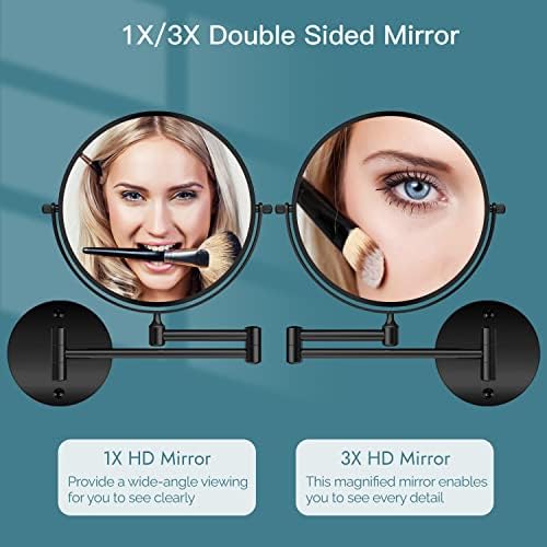 Wall-Mounted Swivel Makeup Mirror with Adjustable Arm