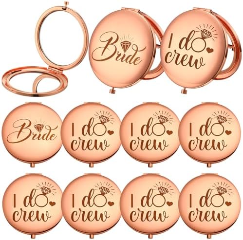Belle Bridesmaid Set - Rose Gold Compact Mirrors for Weddings