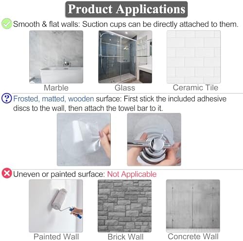 Sneatup Suction Cup Extendable 17-29 Towel Bar