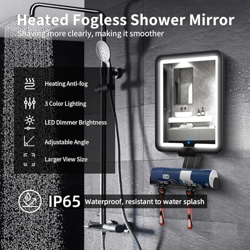 Lighted Folding Anti-Fog Shaver Mirror