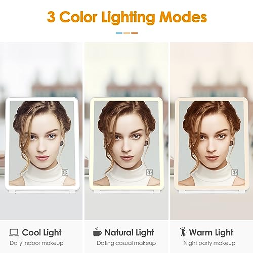 Travel-Friendly and Stylish LED Makeup Mirror
