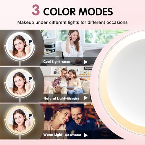 10x Magnifying Mirror with Rechargeable Light