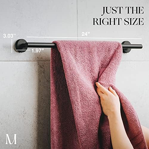 MARMOLUX ACC - Matte Black Towel Bar - 24 inch Bathroom Towel Holder