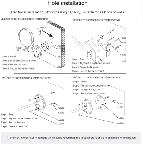 Wall-Mounted Makeup Mirror with Adjustable Arm