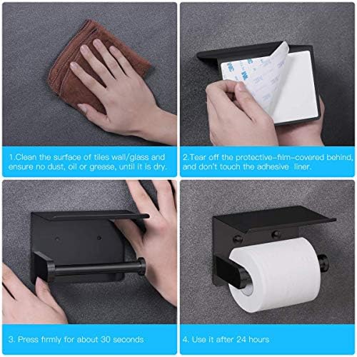 Stainless Steel Toilet Paper Holder with Phone Shelf