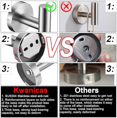 Sturdy Stainless Steel Towel Toilet Paper Holder Set