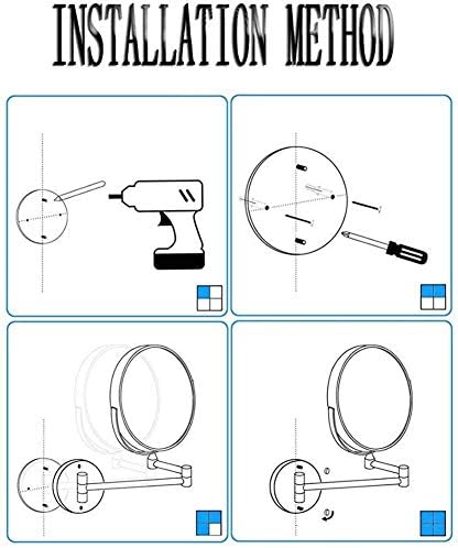 NOVOCE Small Wall-Mounted Makeup Mirror 10X with LED Lights