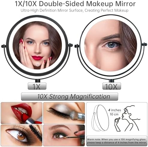 Wall-Mounted Makeup Mirror with 3 Lighting Modes