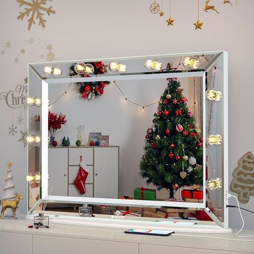 WONSTART Lighted Vanity Mirror with 11 Replaceable Bulbs and 10X Magnifier