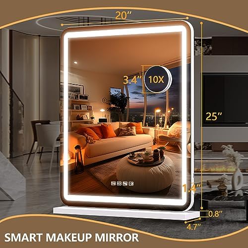 Stylish Vanity Mirror with Bluetooth LED Light Perfect for MakeUp Convenience