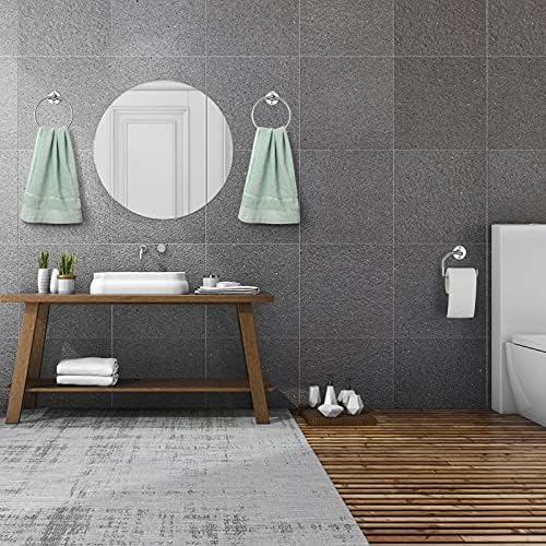 BKOH ETELI 3-Piece Bathroom Towel Ring and Toilet Paper Holder Set Silver