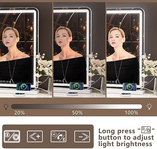 Stylish Vanity Mirror with Bluetooth LED Light Perfect for MakeUp Convenience