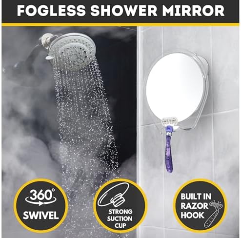 HoneyBull fogless shower mirror sleek and easy for shaving