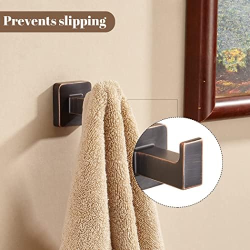 4-Piece Oil-Rubbed Bronze Bathroom Towel Hooks