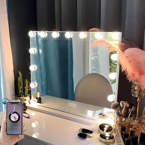 Fenchelin Vanity Mirror with Lights and Bluetooth Speaker