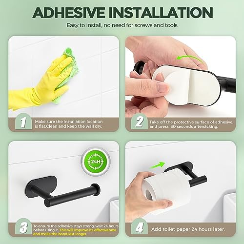 Sturdy Rust-Proof Adhesive Toilet Paper Holder