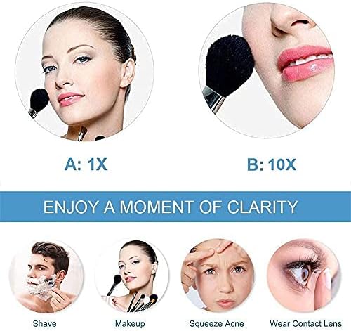 Wall-Mounted Makeup Mirror Double-Sided 10x Magnification
