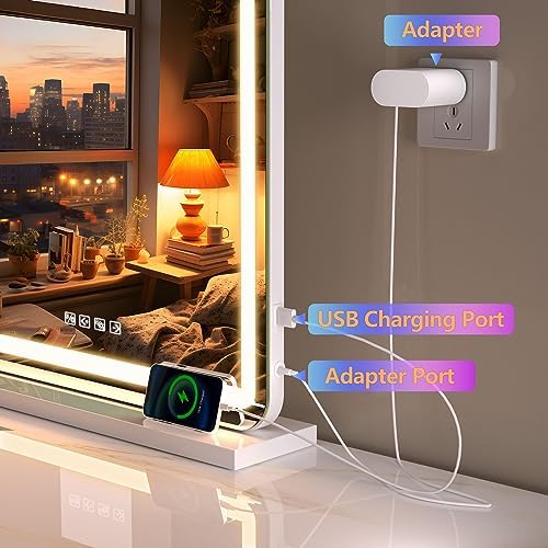 Stylish Vanity Mirror with Bluetooth LED Light Perfect for MakeUp Convenience