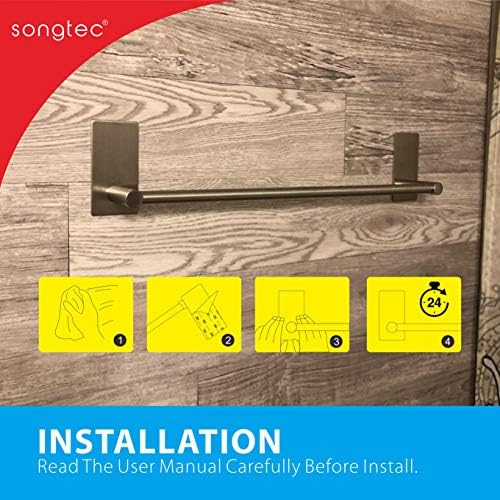 Strong Attach Without Drill Adhesive Bath Towel Bar