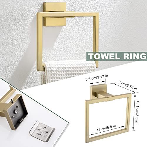 TQKAG Premium Brushed Gold Bathroom Towel Bar Set