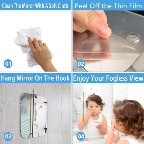 Fogless Shower Mirror Compact Wall-mounted Travel-friendly Design
