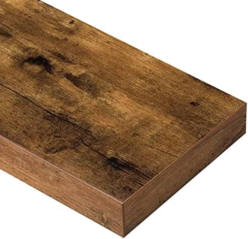 QEEIG Bathroom Floating Shelves - Rustic Brown Set of 2