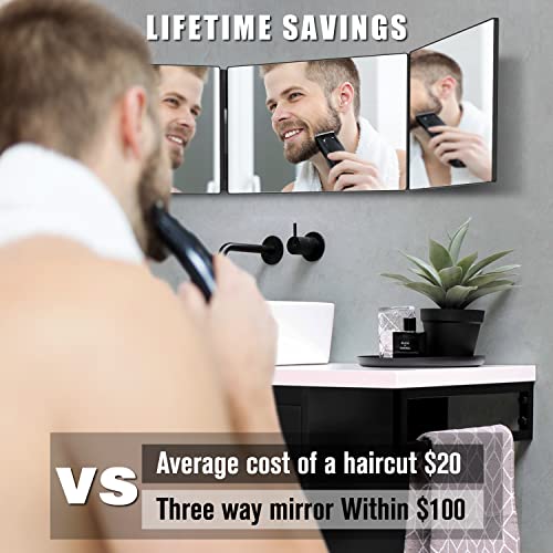 Effortlessly Adjust Your Style with OLIBUY 3-Way Hair Makeup Mirror