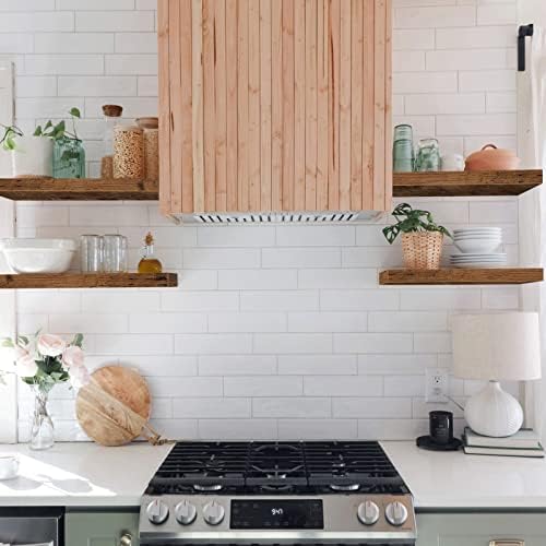QEEIG Bathroom Floating Shelves - Rustic Brown Set of 2