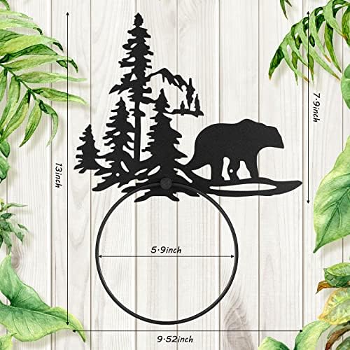 Funrous Bear Towel Ring - Matte Black Bathroom Hardware