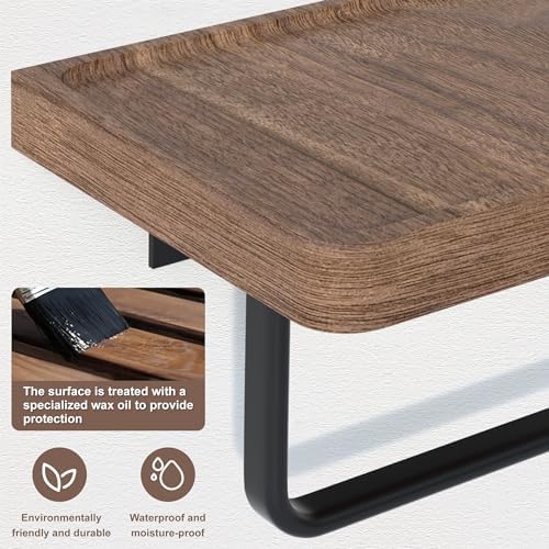 IURRDOP Toilet Paper Holder with Walnut Shelf