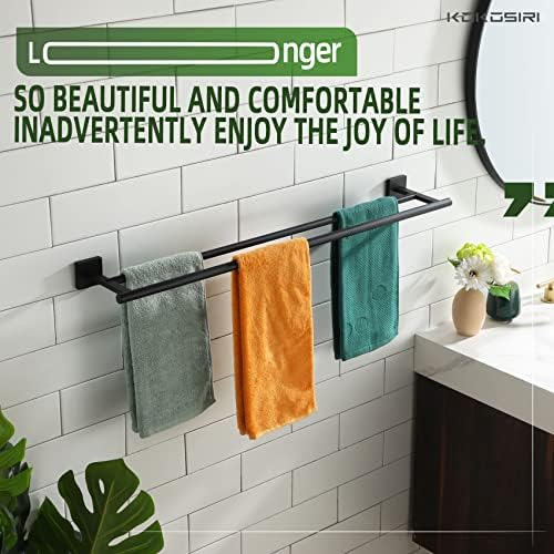 KOKOSIRI 2-Piece Matte Black Towel Bars 32 Inch