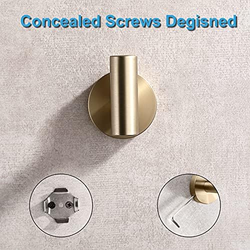 TASTOS Brushed Gold Bathroom Towel Hook Set