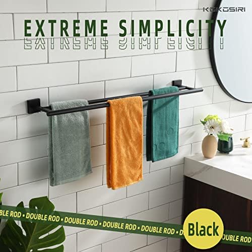 KOKOSIRI 2-Piece Matte Black Towel Bars 32 Inch