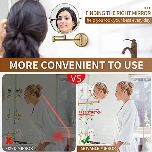 ZADIKO 8-Inch Double Sided Shaving Mirror Bronze 3X Magnifying