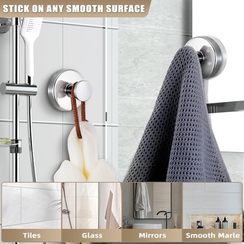 Easy No-Drill Suction Cup Towel Hook Set