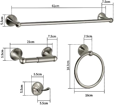 8-Piece Adjustable Towel Bar Set for Bathroom Hardware