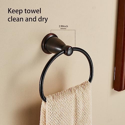 Compact Rust-Proof Bronze Towel Ring Durable Stylish Bathroom Kitchen Towel Holder