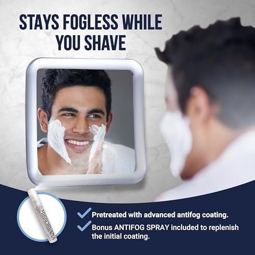 MirrorVana Travel Shower Mirror - Stay Sharp Stay Cool