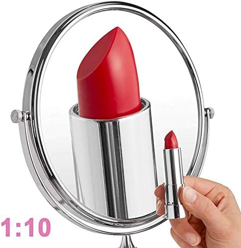 ZADIKO Wall-Mounted Makeup Mirror with 10x Magnification and LED Lighting