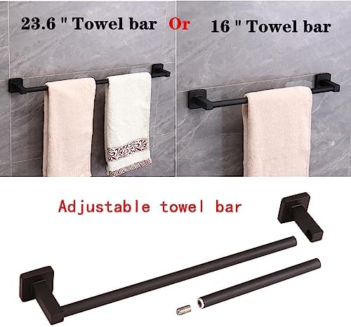 5-Piece Black Bathroom Hardware Set