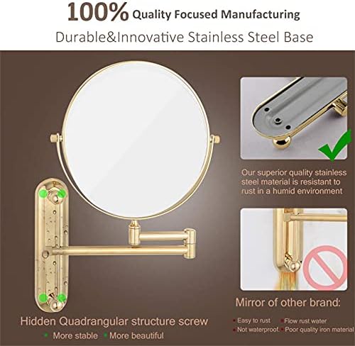 8-inch Double Sided Makeup Mirror Magnifying 3x Gold 5-inch