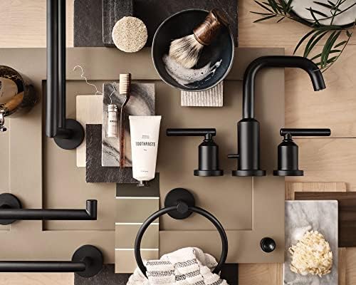 Muen Y5785BL Modern Solitaire Towel Ring Matte Black