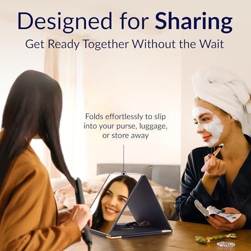 Lightweight Travel Makeup Mirror with 3-in-1 Function - Compact and Durable