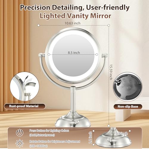 Professional 10x Magnifying Lighted Makeup Mirror with 85 Size