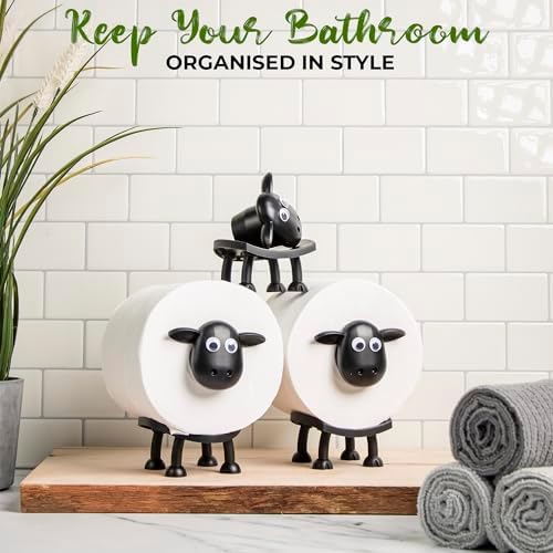 Funny Black Sheep Toilet Roll Holder Set of 3